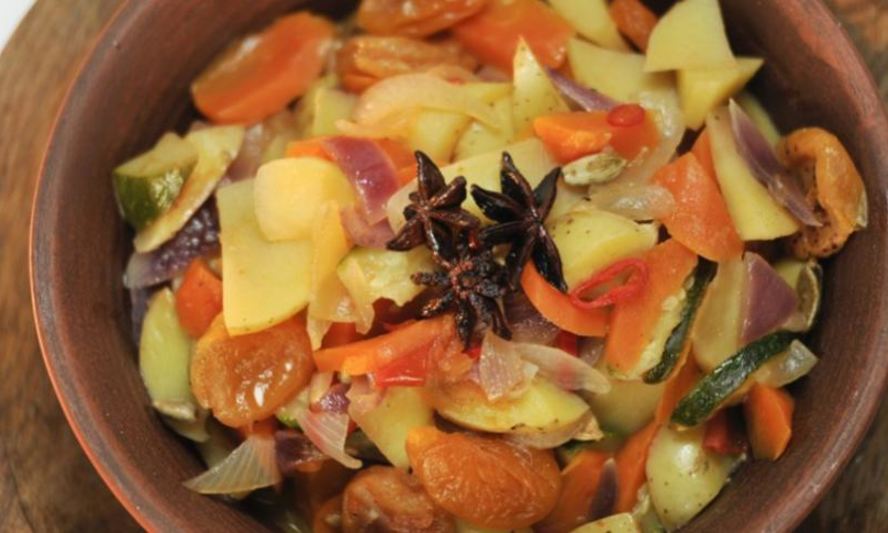 Рецепт картофельного рагу с курагой