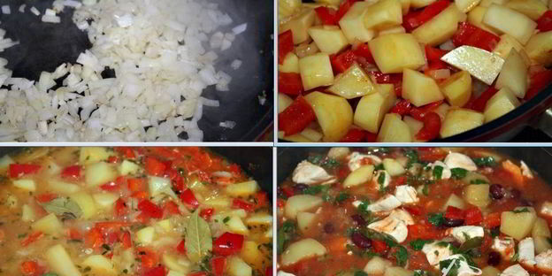 мексиканское овощное рагу с куриным филе