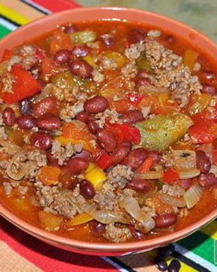 Мексиканское рагу с мясным фаршем и фасолью