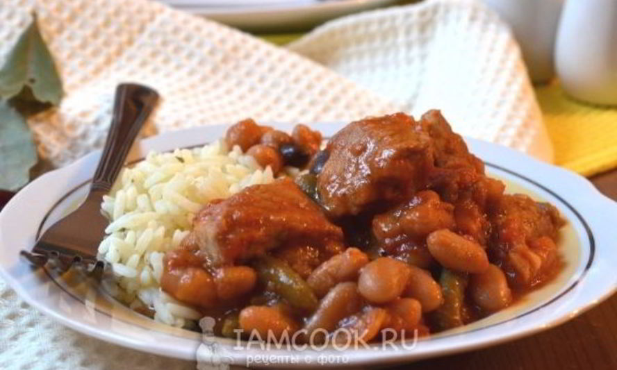 Рецепт мясного рагу с фасолью