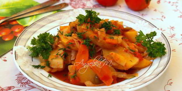 овощное рагу с кабачками и капустой