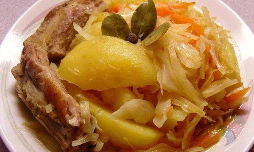Рецепт овощного рагу с капустой и свининой