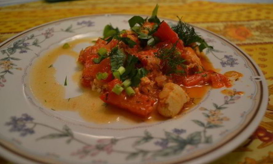 Рецепт овощного рагу с куриным филе