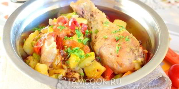 овощное рагу с курицей