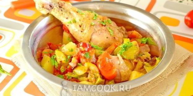 овощное рагу с курицей