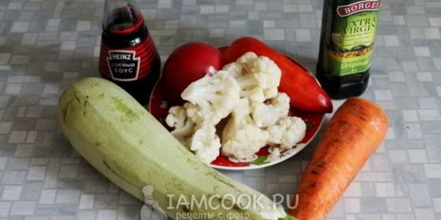овощное рагу с цветной капустой и кабачками
