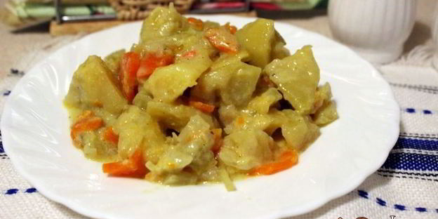 овощное рагу со сливками