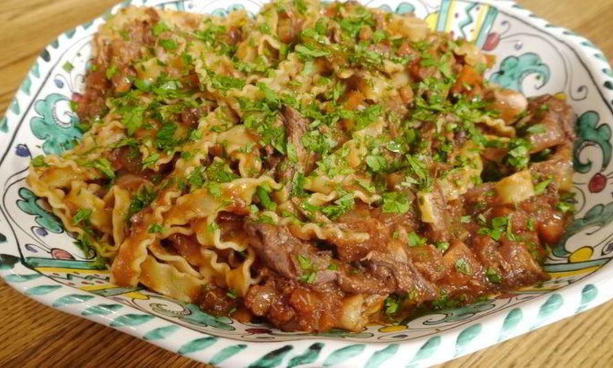 Рецепт пасты с рагу из утки