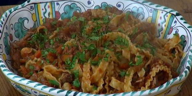 паста с рагу из утки