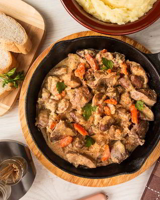 Рагу из ассорти куриных потрошков