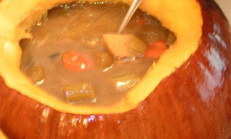 Рецепт рагу из говядины в печеной тыкве