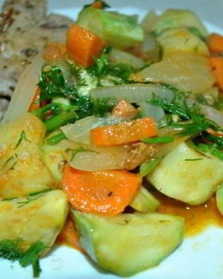 Рагу из кабачков и помидоров