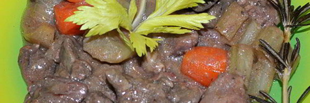 Рагу из куриных сердечек и печени