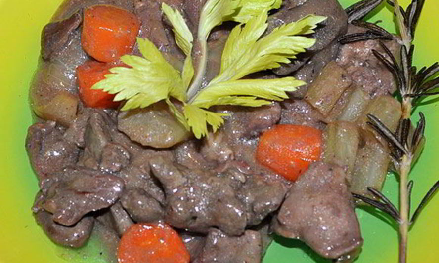 Рецепт рагу из куриных сердечек и печени