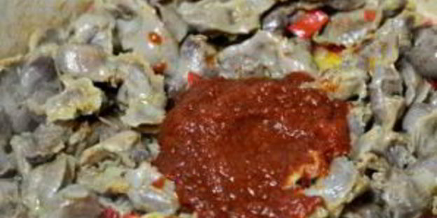 рагу из куриных желудков