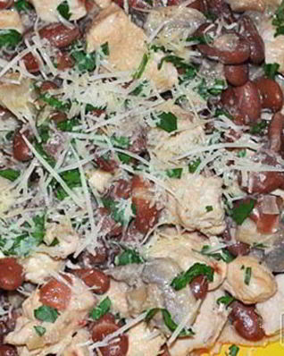 Рагу из курицы с фасолью и грибами