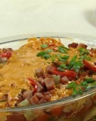 Рагу из овощей с ветчиной и грибами