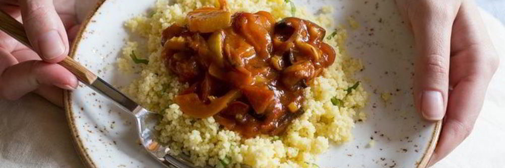 Рагу из печеных овощей с пряным кускусом