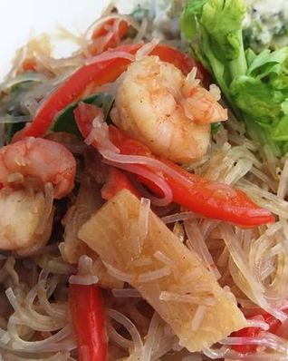 Рисовая лапша с креветками