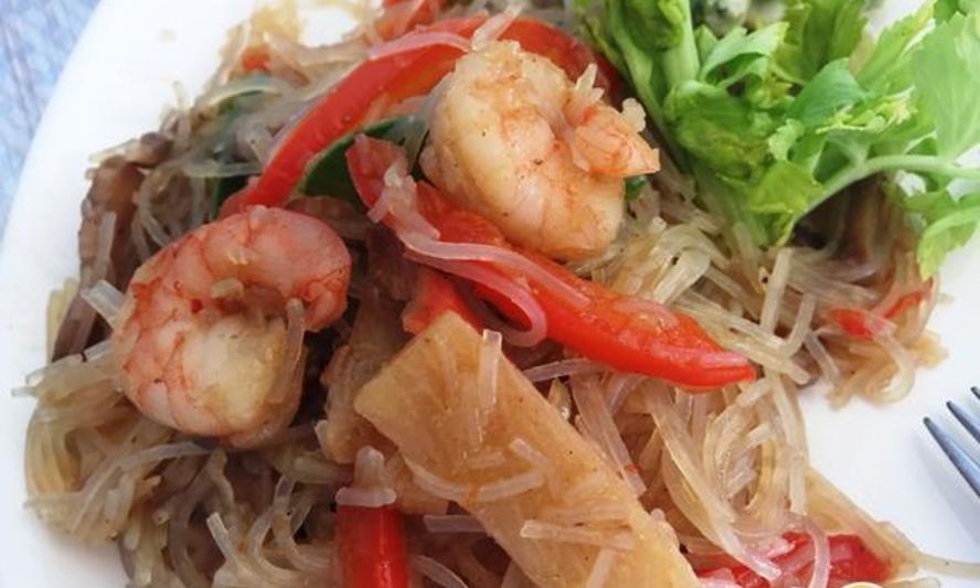 Рецепт рисовой лапши с креветками