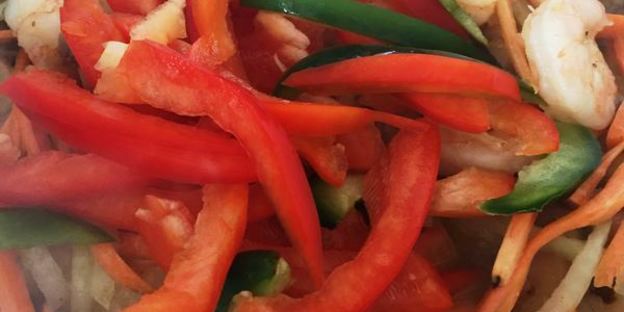 рисовая лапша с креветками