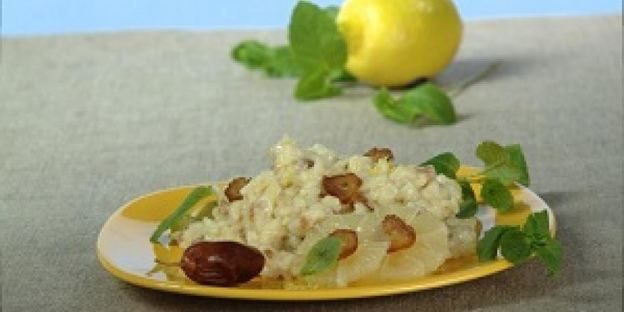 лимонное ризотто с финиками