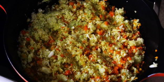 ризотто из бурого риса с овощами