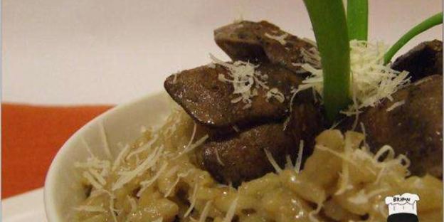 ризотто с куриной печенью