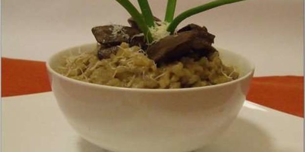 ризотто с куриной печенью