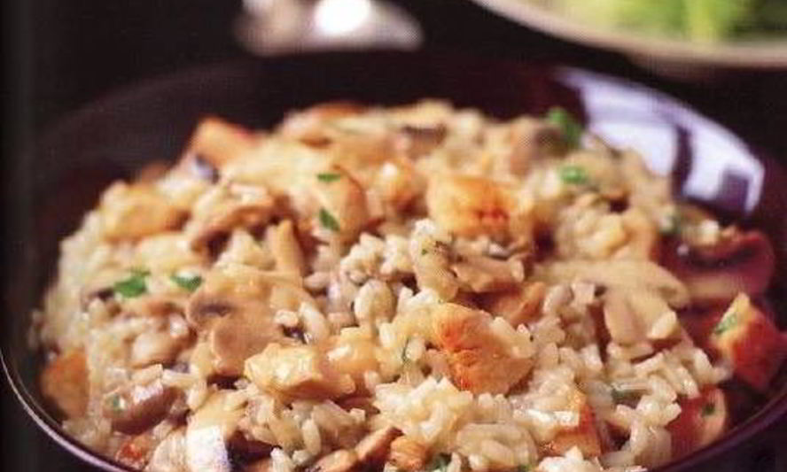 Рецепт ризотто с курицей и грибами