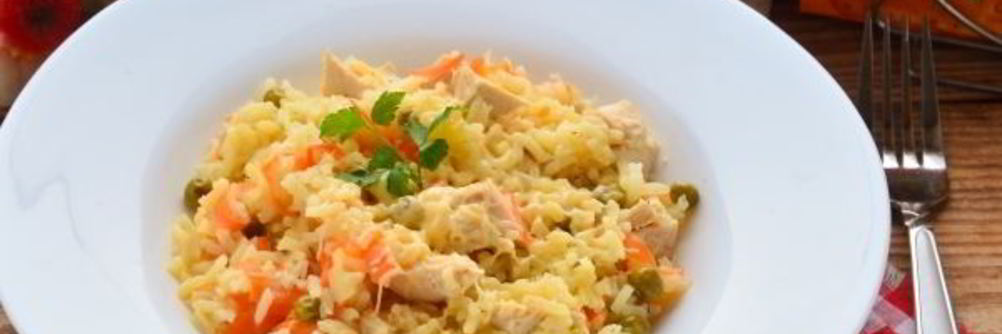 Ризотто с курицей и овощами