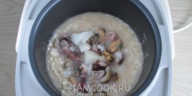 ризотто с морепродуктами в мультиварке
