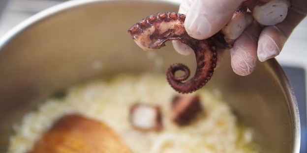 ризотто с осьминогом