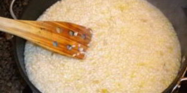 ризотто с помидорами и спаржей