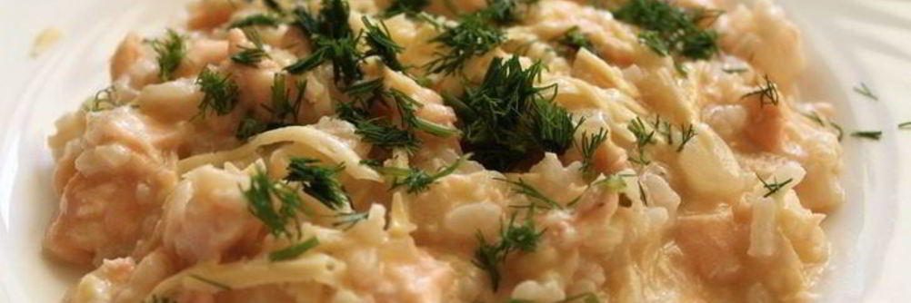 Ризотто с семгой