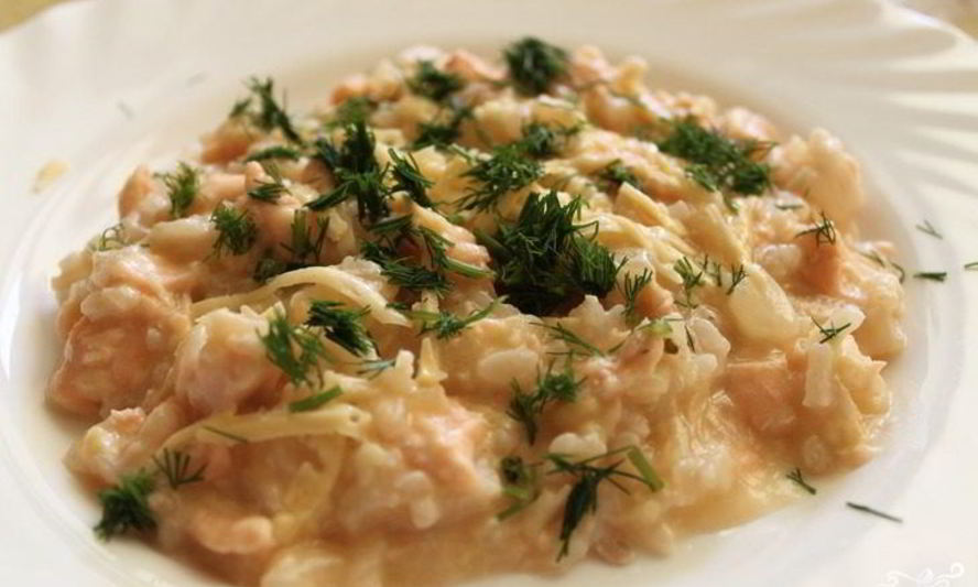 Рецепт ризотто с семгой