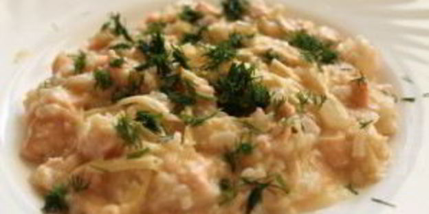 ризотто с семгой