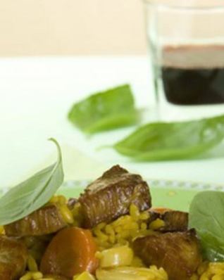 Ризотто с телятиной и овощами