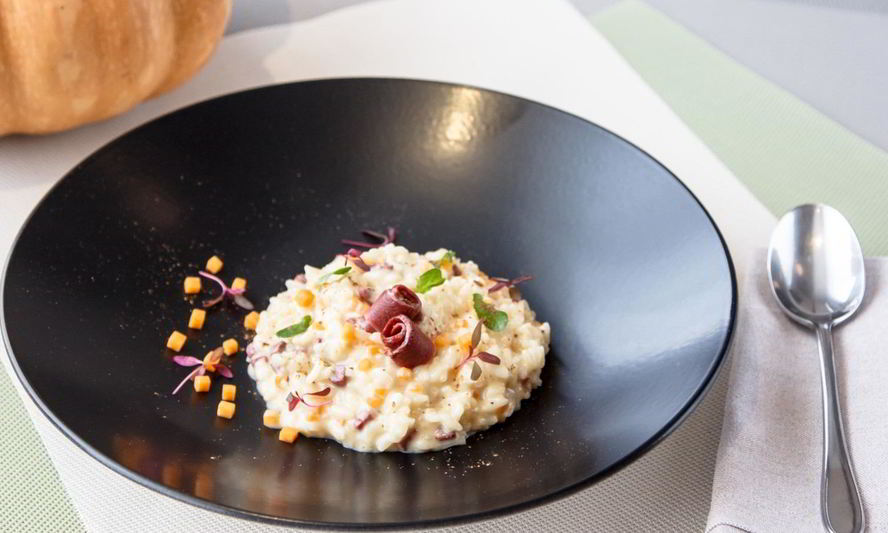 Рецепт ризотто с тыквой и копченой утиной грудкой