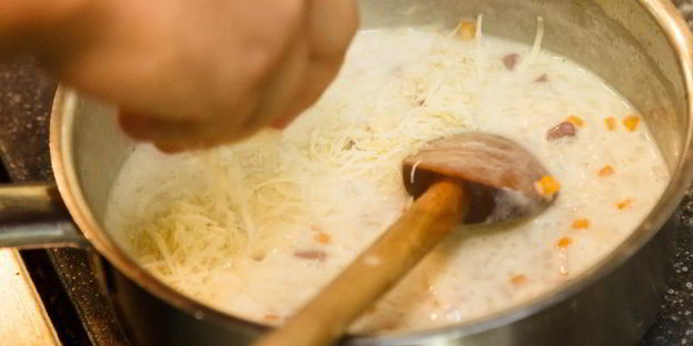 ризотто с тыквой и копченой утиной грудкой