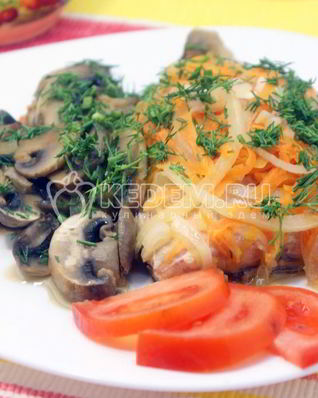 Горбуша с грибами