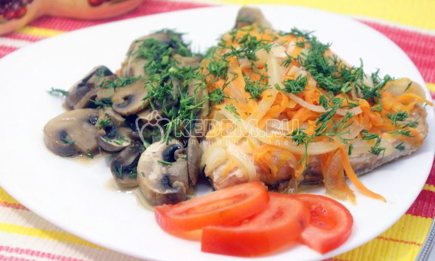 Рецепт горбуши с грибами