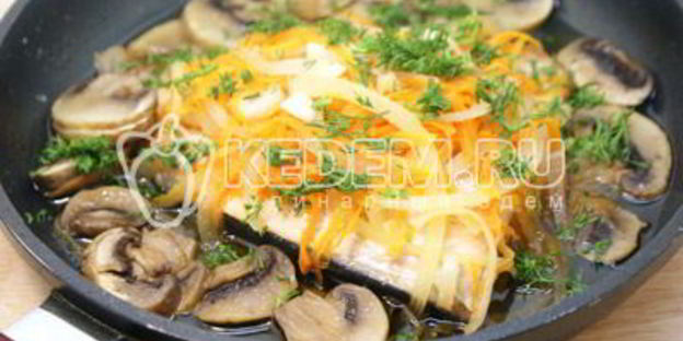 горбуша с грибами