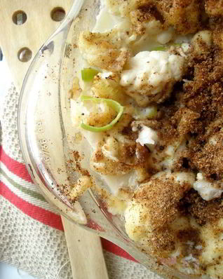 Гратен из хека и цветной капусты