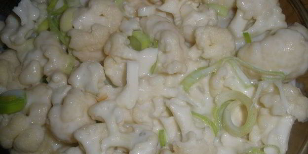 гратен из хека и цветной капусты