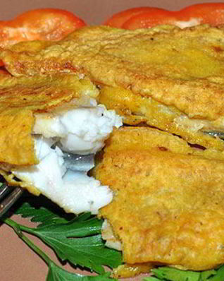Камбала, жаренная в кляре