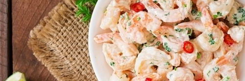 Креветки в сливочно-чесночном соусе