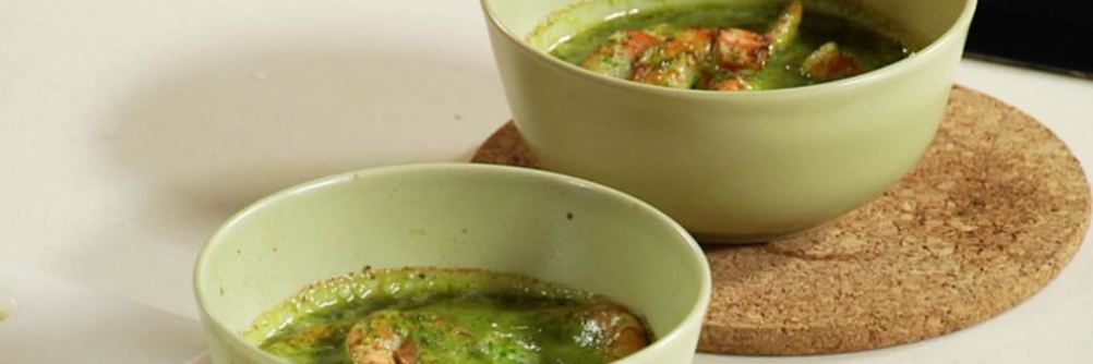 Креветки в зеленом соусе