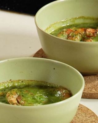 Креветки в зеленом соусе