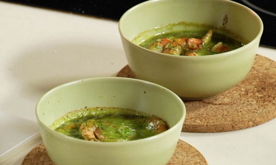 Рецепт креветок в зеленом соусе